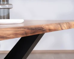 Meuble House Table à manger haut de gamme plateau bois épais pieds métal 