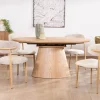 Meuble House Table à manger ovale extensible 160-200 cm aspect chêne "Oria" style contemporain épuré Sale