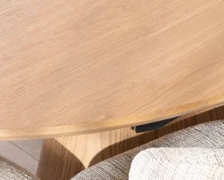 Meuble House Table à manger ovale extensible 160-200 cm aspect chêne 