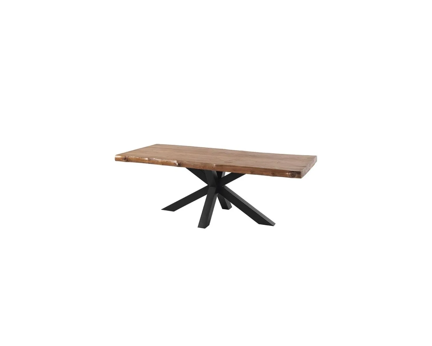 Meuble House Table à manger plateau teck massif recyclé pieds étoile en métal "Valley" 240cm Sale