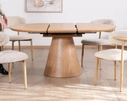 Meuble House Table à manger ronde 120 cm extensible 160 cm