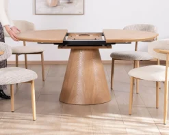Meuble House Table à manger ronde 120 cm extensible 160 cm