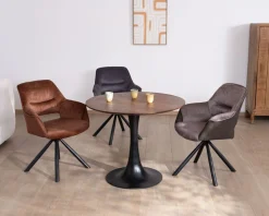 Meuble House Table ronde 90 cm esprit bistrot 