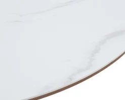 Meuble House Table ronde 120 cm plateau céramique blanc effet marbre 