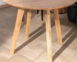 Meuble House Table ronde en acacia style rétro 