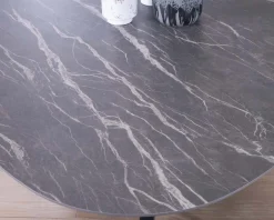 Meuble House Table ronde noire en céramique et aluminium