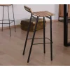 Meuble House Tabouret de bar design métal et bois massif "Caractère" New