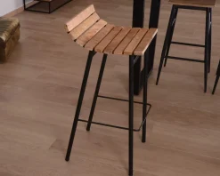 Meuble House Tabouret de bar design métal et bois massif 