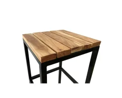Meuble House Tabouret de bar en métal et bois exotique "Garden" Hot