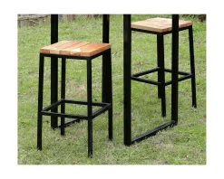 Meuble House Tabouret de bar en métal et bois exotique "Garden" Hot