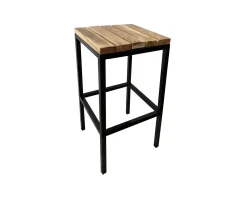 Meuble House Tabouret de bar en métal et bois exotique