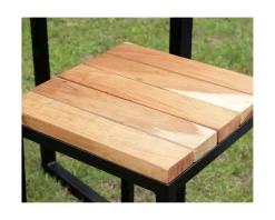 Meuble House Tabouret de bar en métal et bois exotique