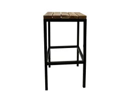 Meuble House Tabouret de bar en métal et bois exotique