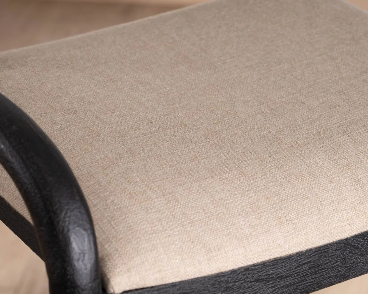 Meuble House Tabouret de bar noir design avec dosseret bois et assise rembourrée "Vogue" New
