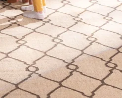 Meuble House Tapis kilim beige motif berbère en laine et jute "Cocoon" format 120x180 cm Discount