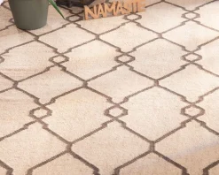 Meuble House Tapis kilim beige motif berbère en laine et jute 