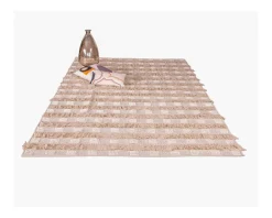 Meuble House Tapis multi textures beige tissé main 