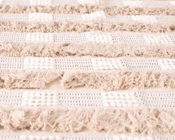 Meuble House Tapis multi textures beige tissé main 