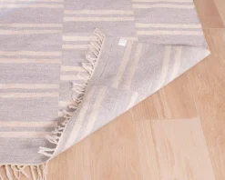Meuble House Tapis rayé bleu clair et crème "Ethnic" dimensions 120x180 cm Best