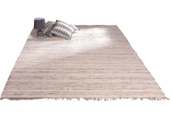 Meuble House Tapis tissé main en coton et jute avec franges 120x180cm "Solira" Hot
