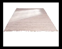 Meuble House Tapis tissé main en coton et jute avec franges 120x180cm 
