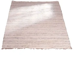 Meuble House Tapis tissé main en coton et jute avec franges 120x180cm 