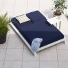 Meuble House Transat 2 places bleu et blanc haut de gamme Sunbrella "Nusa Pedina"