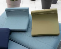 Meuble House Têtière en tissu bleu pour chaise longue 