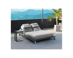 Meuble House Têtière en tissu gris clair pour bains de soleil 