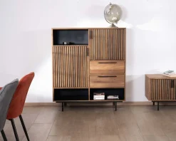 Meuble House Vaisselier en teck recyclé "Opland" style rétro Online