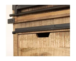 Meuble House Vaisselier industriel métal et bois portes coulissantes 2m "Caractère"