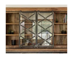 Meuble House Vaisselier industriel métal et bois portes coulissantes 2m 