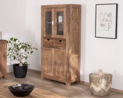 Meuble House Vaisselier vitré en palissandre "Kalanohé" 4 portes et 2 tiroirs Discount