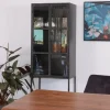 Meuble House Vitrine style factory 2 portes métal noir et verre "Black Cook" Sale